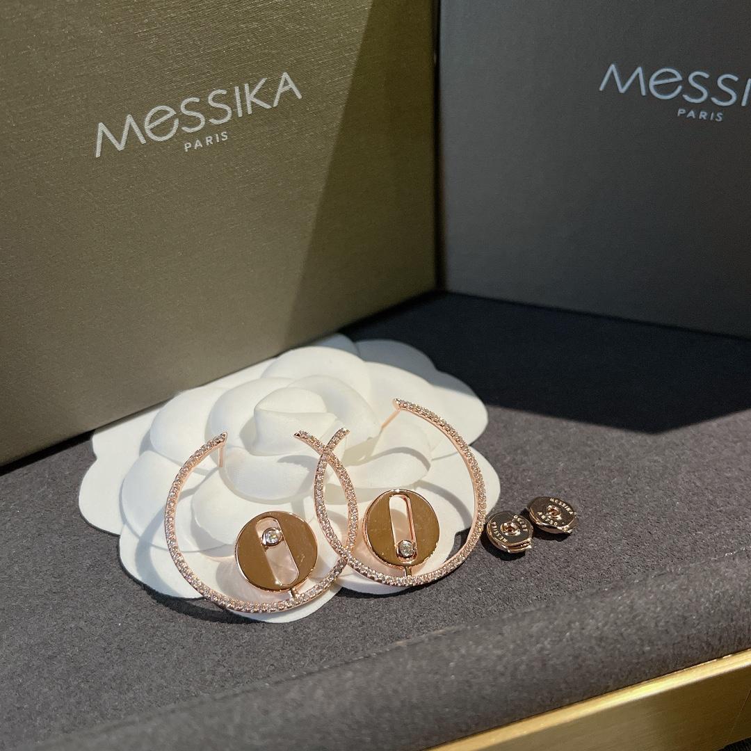 Messika luxury designer womens Jewelry Earrings Hoop Huggie Sterling Silver Wedding Anniversary Diamond original box Earring Engagement Fash