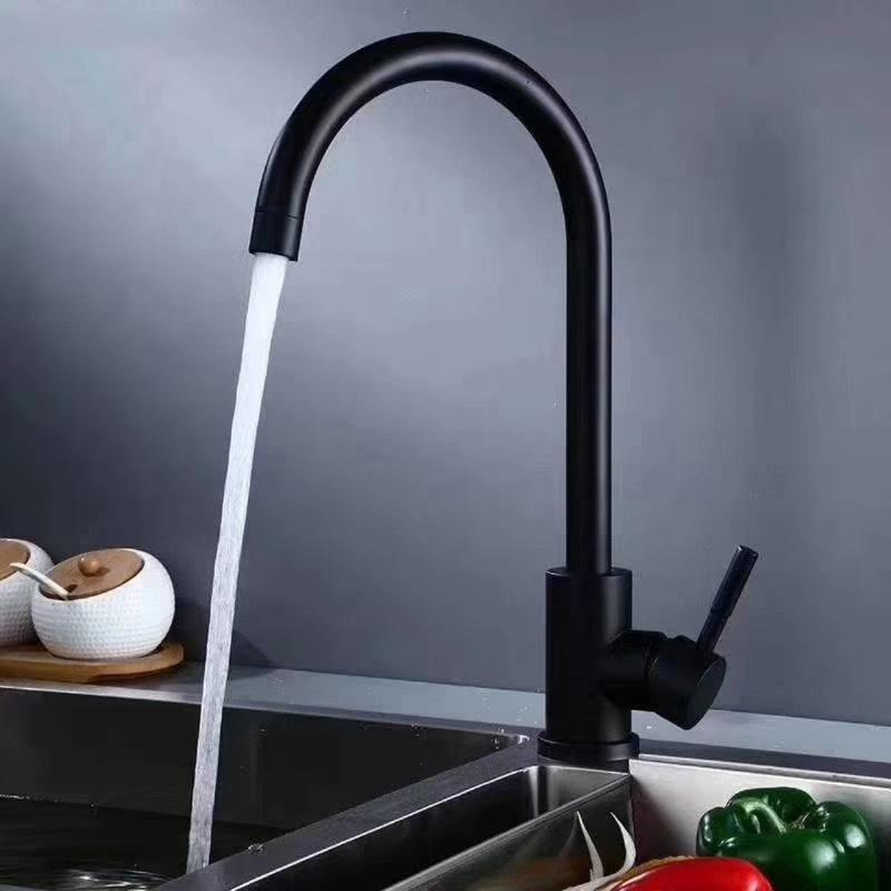 Black Stainless Steel Kitchen Faucet Bathroom Sink Water Tap And Cold Single Handle Shower Faucets
