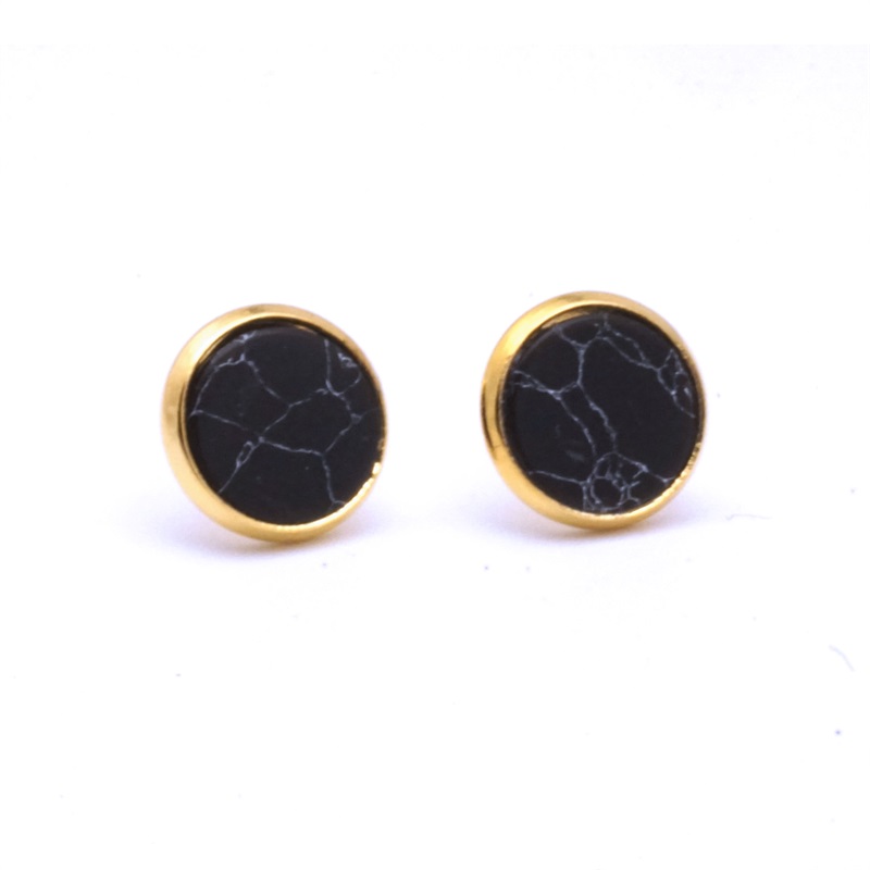 Fashion Gold imitated White Turquoise kallaite Resin stone Charms Stud Geometric Earrings Jewelry For Women