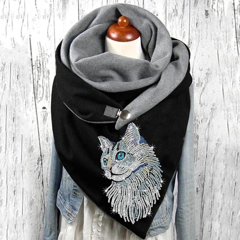 Scarves Fashion Women Cute Cat Print Scarf Hijabs Female Lady Retro Multi-purpose Shawl Button Femme Wraps Foulard Bufand, Blue;gray
Scarves Fashion Women Cute Cat Print Scarf Hijabs Female Lady Retro Multi-purpose Shawl Button Femme Wraps Foulard Bufand, Blue;gray
