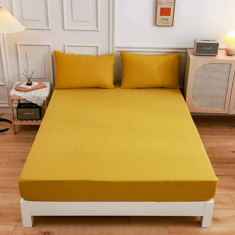 Sheets & Sets Home Fashion Ginger Curry Solid Color Fitted Sheet Bed Cover Sabana Bedspread Round Elastic 90*200*27cm, 13 
Sheets & Sets Home Fashion Ginger Curry Solid Color Fitted Sheet Bed Cover Sabana Bedspread Round Elastic 90*200*27cm, 13