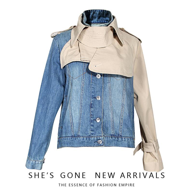 Women' Jackets Loose Fit Khaki Split Denim Big Size Jacket Stand Collar Long Sleeve Women Coat Fashion Tide Spring Autumn 2021 Y272, Blue brown
Women' Jackets Loose Fit Khaki Split Denim Big Size Jacket Stand Collar Long Sleeve Women Coat Fashion Tide Spring Autumn 2021 Y272, Blue brown