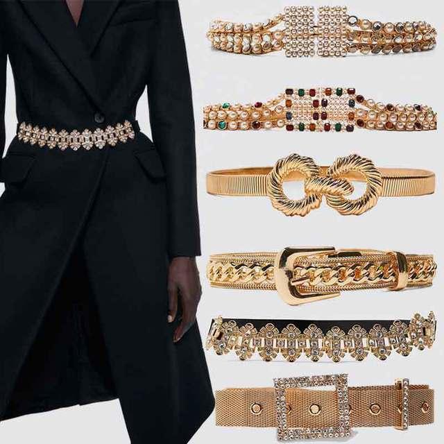 Belts 2021 Vintage Crystal CZ For Women Female Deduction Side Gold Color Buckle Chain Accessories Jewelry, Black
Belts 2021 Vintage Crystal CZ For Women Female Deduction Side Gold Color Buckle Chain Accessories Jewelry, Black