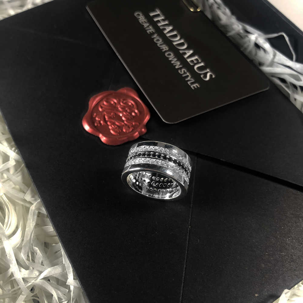 Entenity Ring Black & White Pave,Europe Style Glam Fashion Good Jewerly For Women, Gift In 925 Sterling Silver,Super Deal 210701
