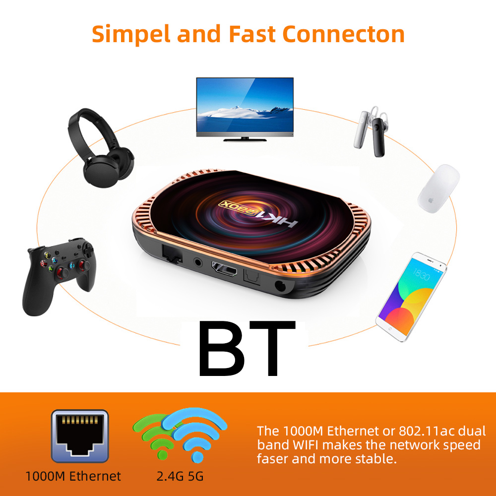 Android TV BOX Android 11 HK1 RBOX X4 S905X4 Quad Core 4GB 32GB Smart TV BOX 8K Video Codec 5G Dual WIFI 1000M LAN TV Set Top Box
