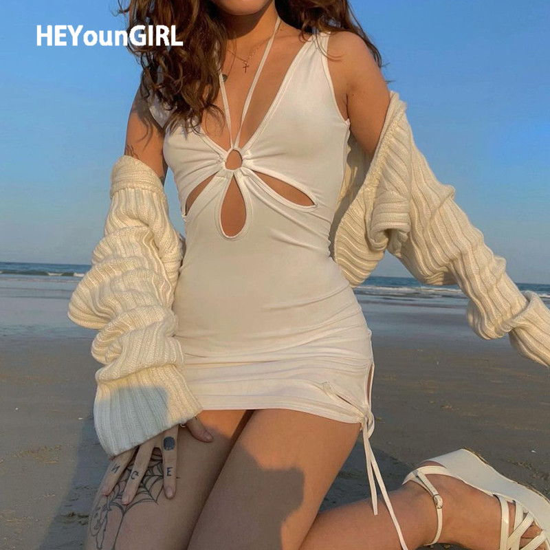 HEYounGIRL Backless Sexy Bodycon Dress Women Summer Halter Sleeveless Mini Short Dresses Ladies Party Cut Out Lace Up Streetwear, Black
HEYounGIRL Backless Sexy Bodycon Dress Women Summer Halter Sleeveless Mini Short Dresses Ladies Party Cut Out Lace Up Streetwear, Black