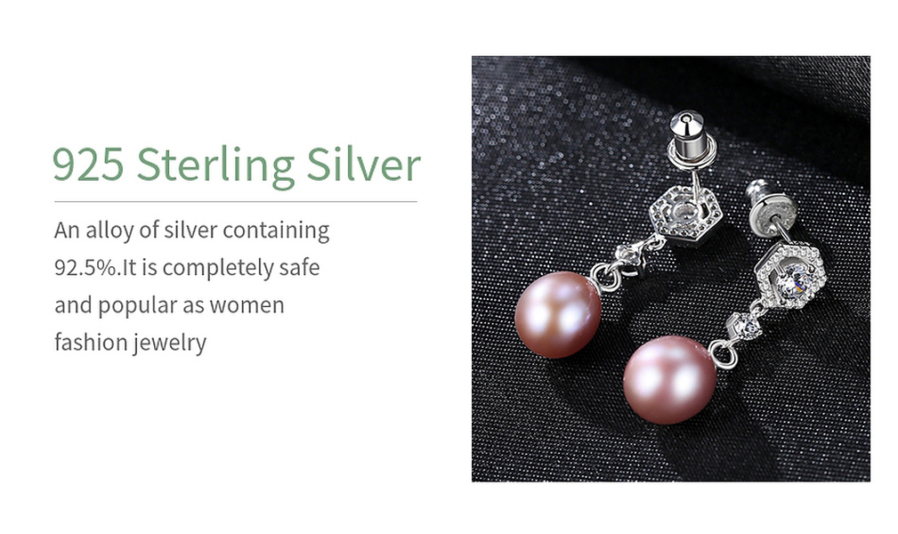 New Fashion Pearl Earrings Sterling Silver Natural Freshwater Pearl Inlaid Zircon Stud Earrings Women Jewelry Gifts