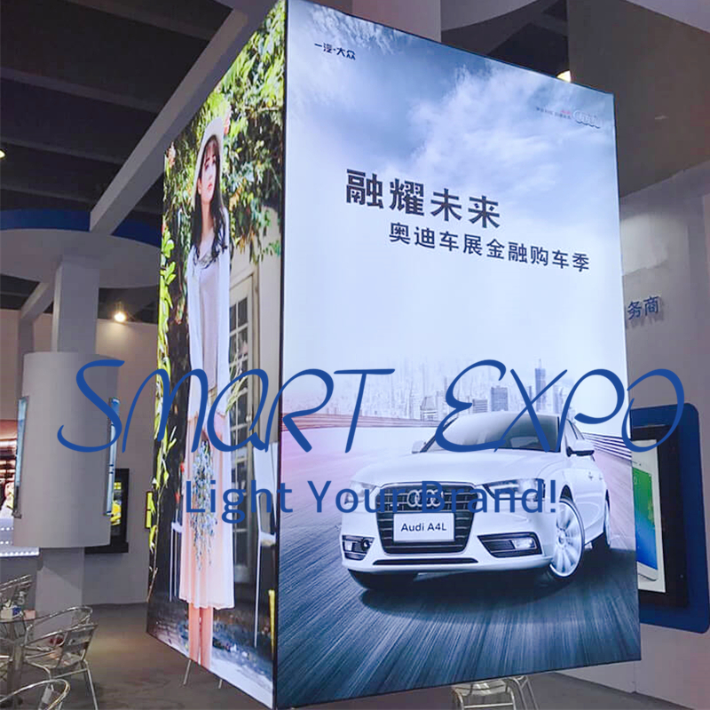 Retail Store Column Lightbox Signs Poster Advertising Display Board with Custom Full Color Graphic Printing (50x50xH90cm)