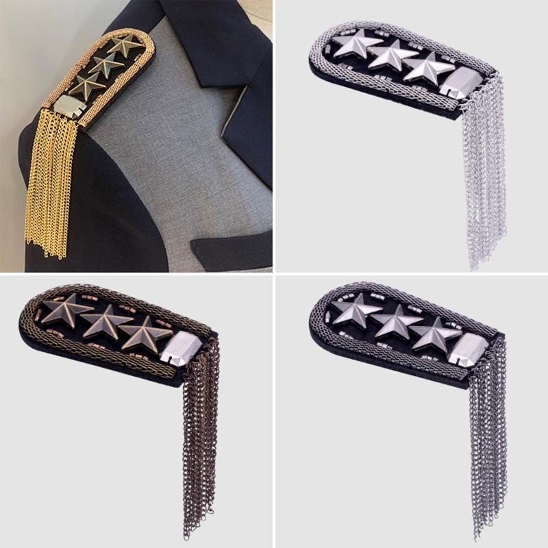Pins, Brooches Five-pointed Star Tassel Epaulet Rhinestone Shoulder Board Costume Badge Decor For Man Women, Gray
Pins, Brooches Five-pointed Star Tassel Epaulet Rhinestone Shoulder Board Costume Badge Decor For Man Women, Gray