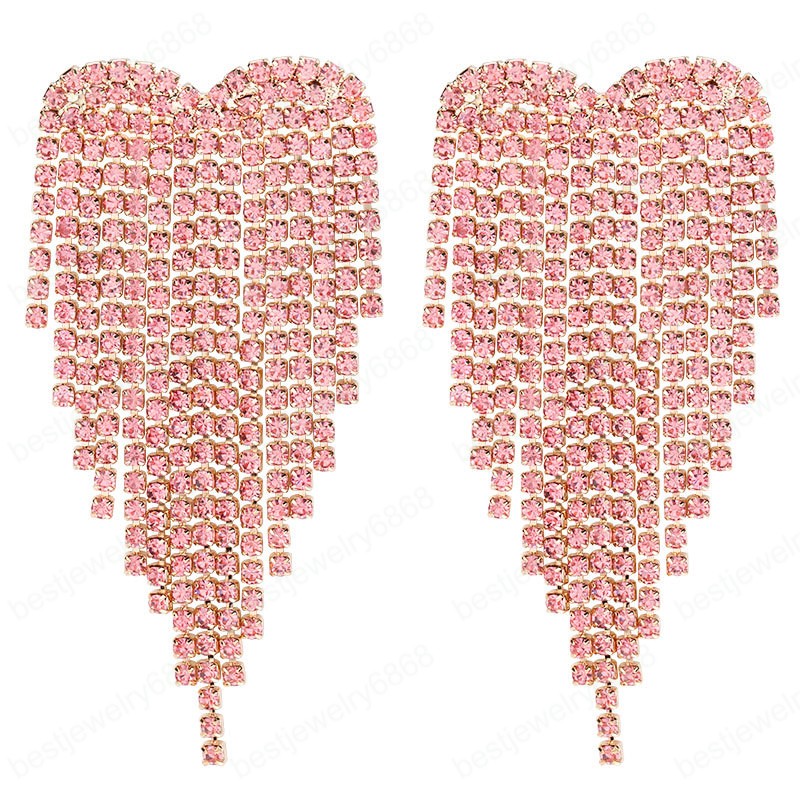 Luxury Shiny Rhinestone Tassel Heart Dangle Earring for Women Multilayer Crystal Earrings Jewelry
Luxury Shiny Rhinestone Tassel Heart Dangle Earring for Women Multilayer Crystal Earrings Jewelry