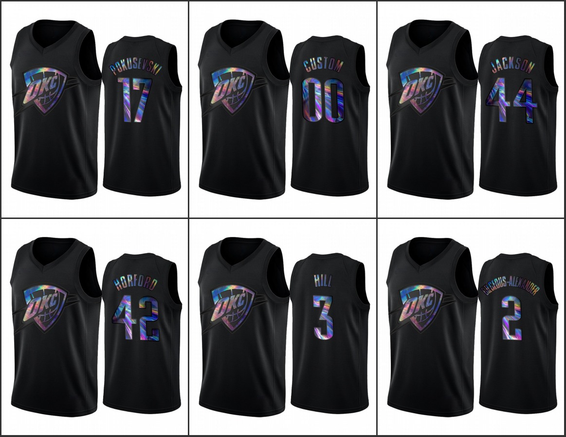 Men OklahomaCityThunderShai Gilgeous-Alexander Aleksej Pokusevski Justin Jackson Custom Iridescent Holographic Black Limited Edition Jersey
Men OklahomaCityThunderShai Gilgeous-Alexander Aleksej Pokusevski Justin Jackson Custom Iridescent Holographic Black Limited Edition Jersey