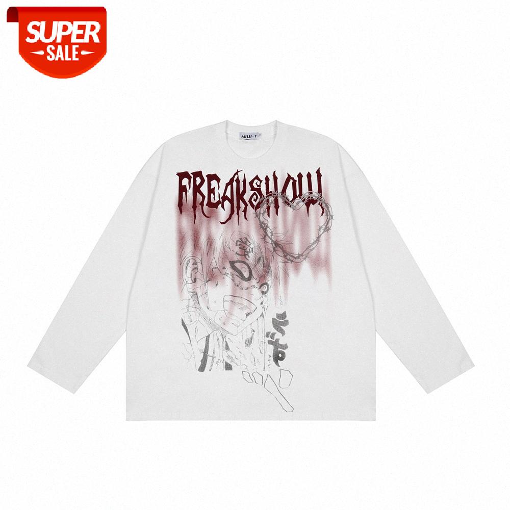 Two-dimensional character hand-painted printing long-sleeved T-shirt men's street loose round neck pullover bottoming shirt #HB5z, White;black
Two-dimensional character hand-painted printing long-sleeved T-shirt men's street loose round neck pullover bottoming shirt #HB5z, White;black