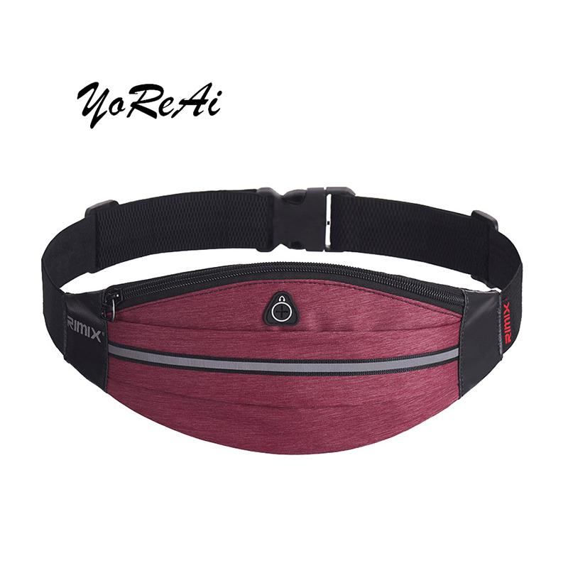 YoReAi Sports Waist Bag Outdoor Portable Storage Mobile Phone Reflective Music Headphone Bags Women Men Travel Crossbody Pack