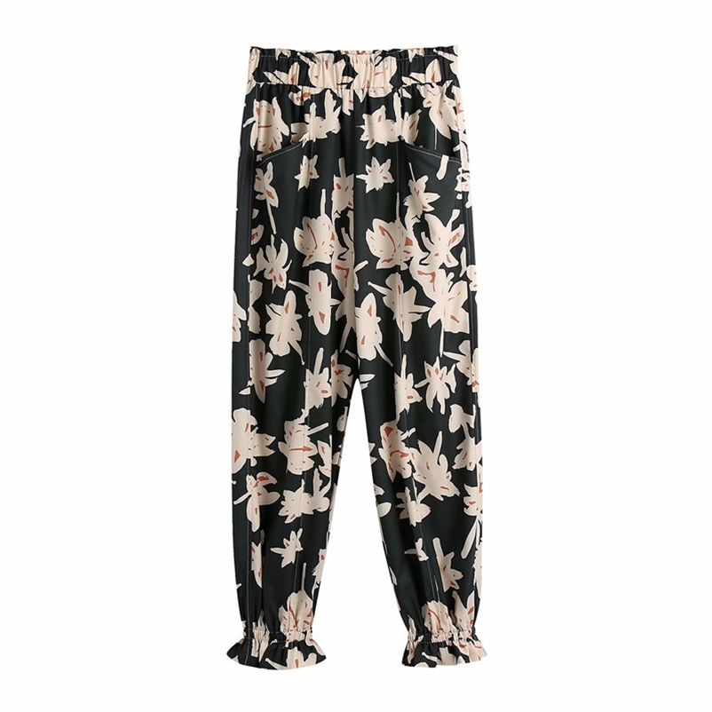 Oversize Women Straight High Waist Pants Spring-autumn Fashion Ladies Beach Casual Loose Female Print Trousers 210515