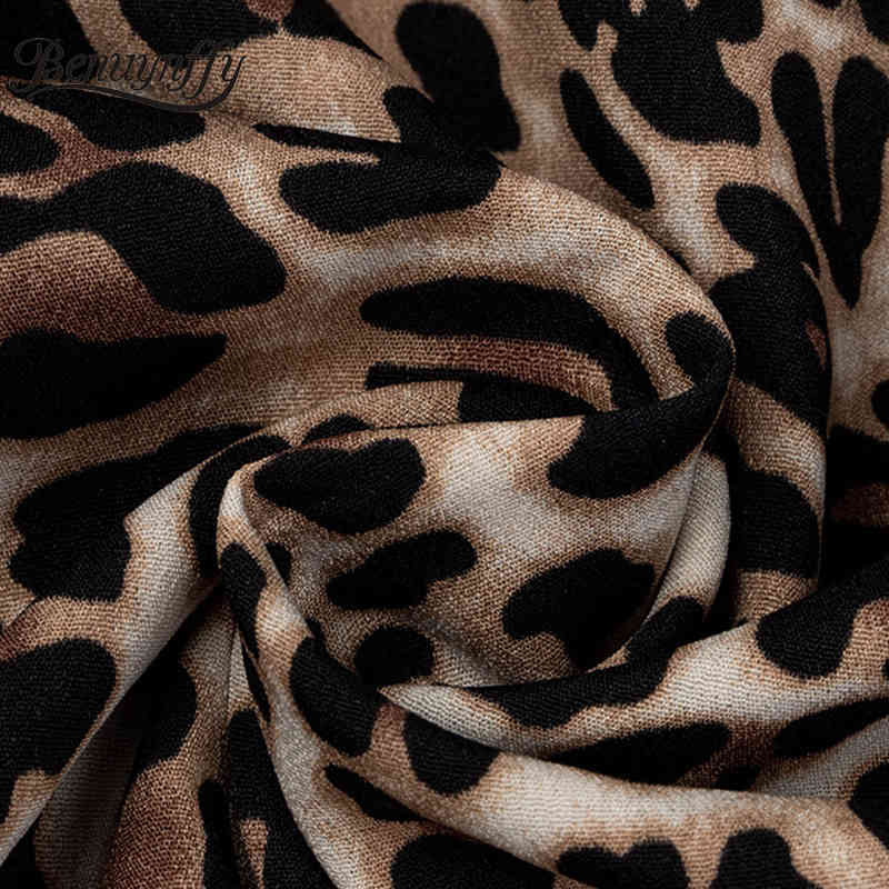 Leopard Print Bow Tie Neck Womens Tops and Blouses Autumn Loose Casual OL Women Long Sleeve Elegant Blouse 210510