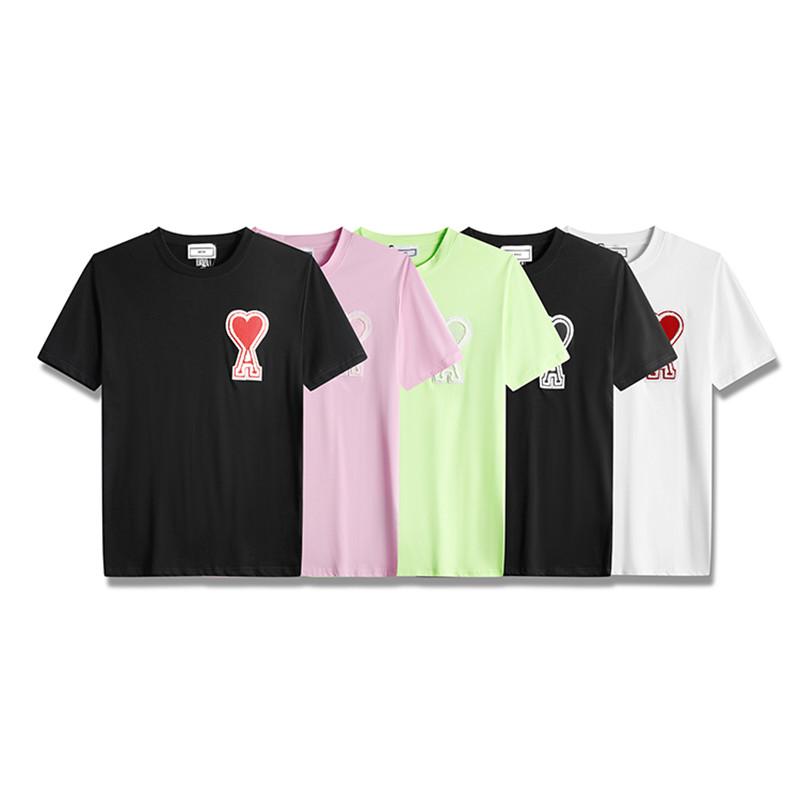 Fashion AMI Love Embroidery Men And Women Couples Short-sleeved Loose Men' T-shirt High Street Hip-hop T-Shirts, Black
Fashion AMI Love Embroidery Men And Women Couples Short-sleeved Loose Men' T-shirt High Street Hip-hop T-Shirts, Black