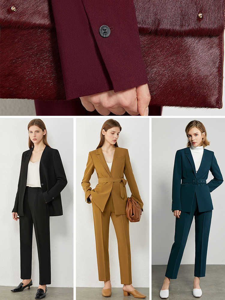Minimalism Autumn OLstyle Suit Female Fashion Solid Lapel Blazer Women High Waist Straight Ankel-length Pants 12080057 210527