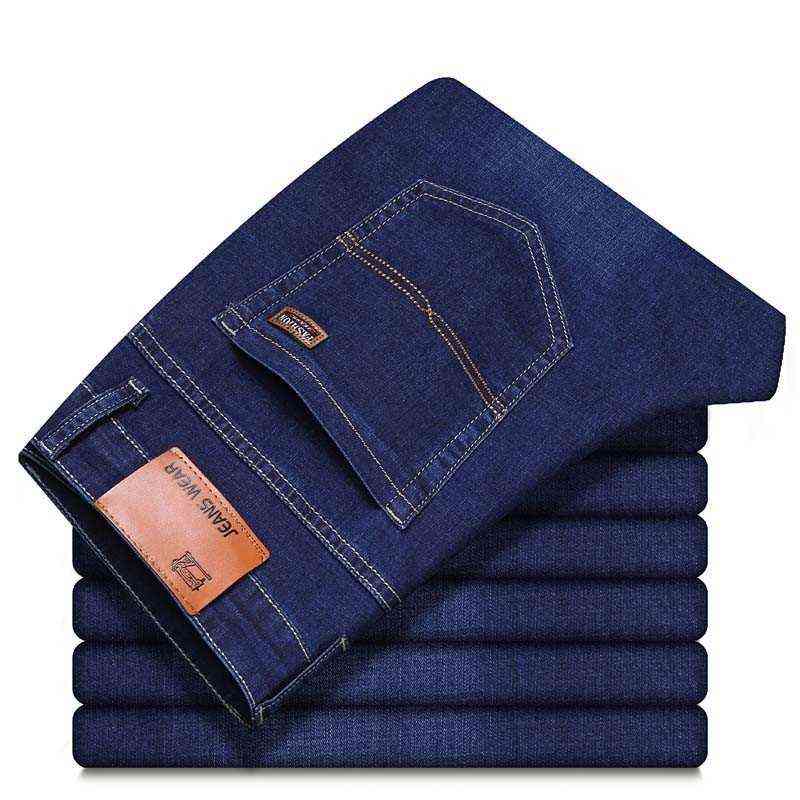 Colorful Men's Slim Elastic Jeans Fashion Business Classic Style Straight Denim Pants Trousers Male 211111