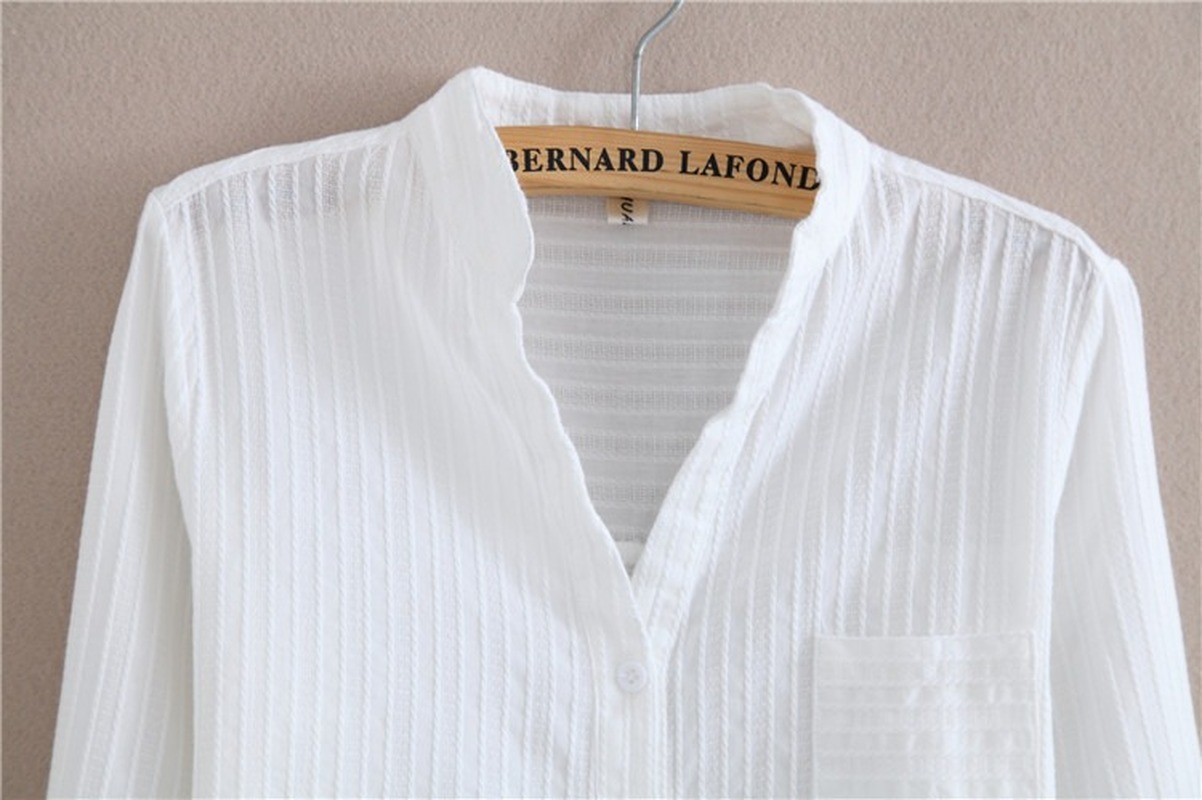 Fashion office white blouse women shirts long sleeve Cotton Shirt High Quality Women Blouses Casual Ladies Tops 1715 50 210506