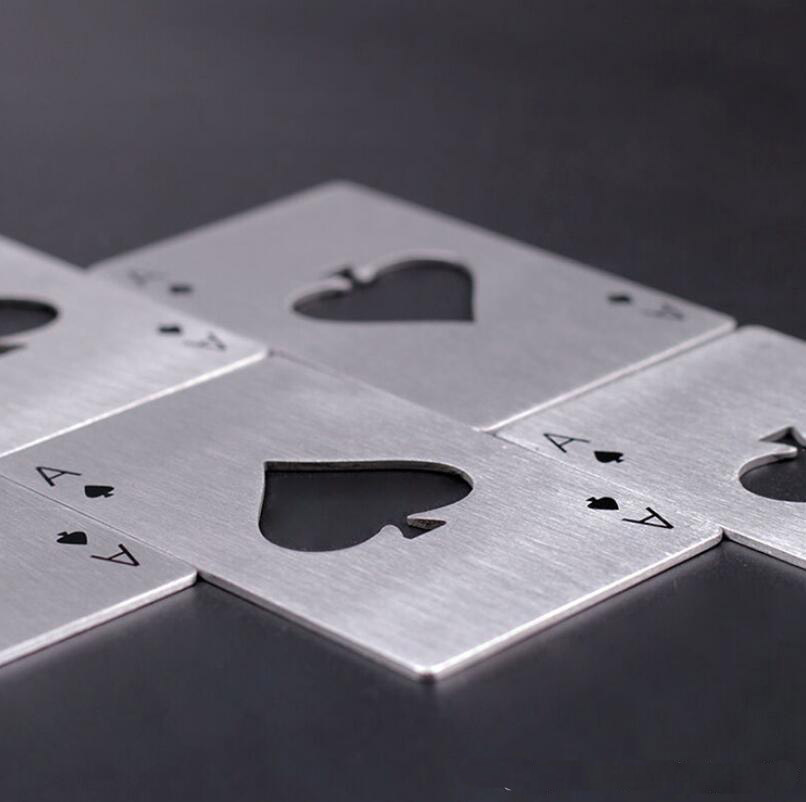 New Stylish Black Beer Bottle Opener Poker Playing Card Ace of Spades Bar Tool Soda Cap Opener Gift Kitchen Gadgets Tools
