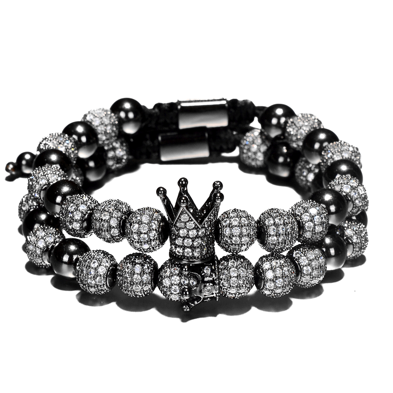 Luxury Crown Charm Men Bracelets 8mm Micro Pave CZ Round Braided Macrame Bracelet Pulseira Feminina Handmade Jewelry Women GiftBracelets
Luxury Crown Charm Men Bracelets 8mm Micro Pave CZ Round Braided Macrame Bracelet Pulseira Feminina Handmade Jewelry Women GiftBracelets