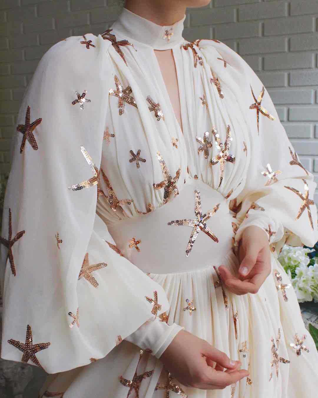 Women Dress Long Sleeve Sequined Vintage Stand Collar Lantern Maxi es High Waist Split Sexy es 210513