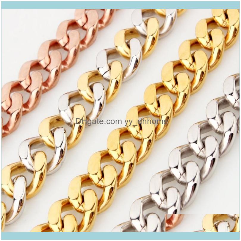 Chains Necklaces & Pendants Jewelrychains 15Mm High Quality Fashion Jewelry 316L Stainless Steel Mutil-Color Curb Cuban Chain Mens Link Neck
Chains Necklaces & Pendants Jewelrychains 15Mm High Quality Fashion Jewelry 316L Stainless Steel Mutil-Color Curb Cuban Chain Mens Link Neck