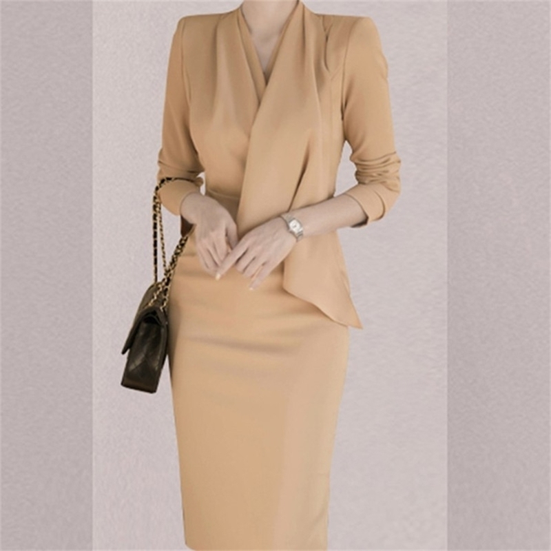 Elegant V Neck Ruffles Bodycon Women Dress Long sleeve Solid Mid-length Party Work to Wear Female Vestidos 210603, Picture color
Elegant V Neck Ruffles Bodycon Women Dress Long sleeve Solid Mid-length Party Work to Wear Female Vestidos 210603, Picture color