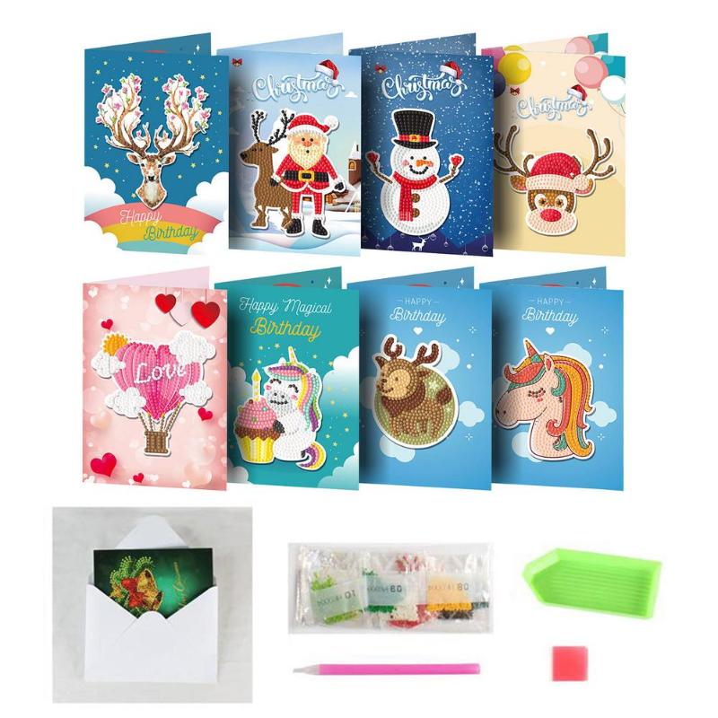 Greeting Cards 8 Pieces Christmas 5D DIY Diamond Painting Merry Handmade Creative Card Rhinestone Embroidery Arts C
Greeting Cards 8 Pieces Christmas 5D DIY Diamond Painting Merry Handmade Creative Card Rhinestone Embroidery Arts C