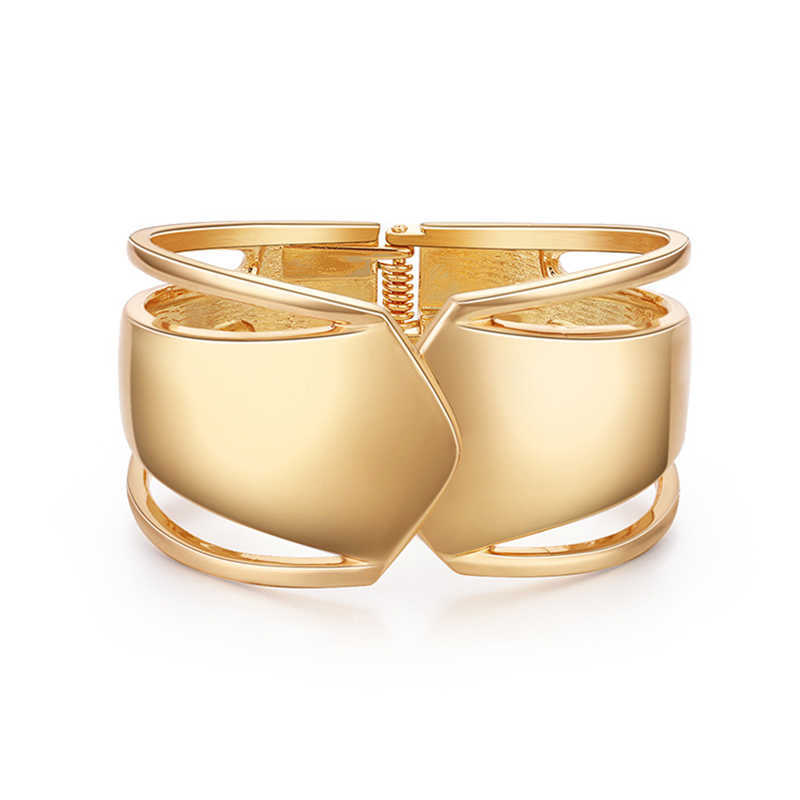 Popular Simple and Exaggerated Bangle Wide Brimmed Bracelets for Women Spring Buckle Jewelry Q0719
Popular Simple and Exaggerated Bangle Wide Brimmed Bracelets for Women Spring Buckle Jewelry Q0719