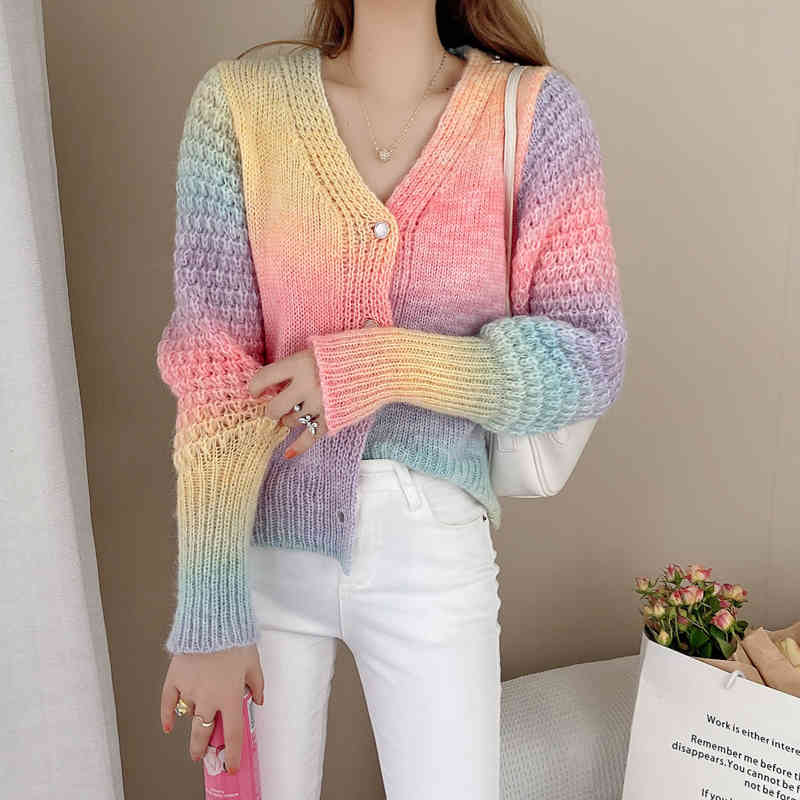 women's sweaters gradient sweater coat female autumn and winter loose casual knitwear chic coats knitted sweet cardigan girl f, White;black
women's sweaters gradient sweater coat female autumn and winter loose casual knitwear chic coats knitted sweet cardigan girl f, White;black