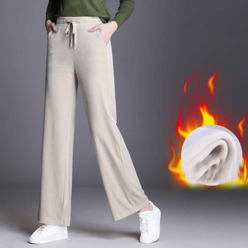 winter warm fleece thick velvet corduroy women' pants female high waist wide leg for women trousers woman Plus size 210608, Black
winter warm fleece thick velvet corduroy women' pants female high waist wide leg for women trousers woman Plus size 210608, Black