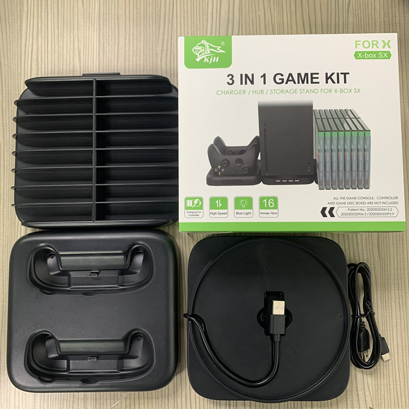 New 3 in 1 Multifunctional Dual Controller Charger Dock Game Disc Storage Stand Gamepad Game Console Charging Dock for X-BOX SX