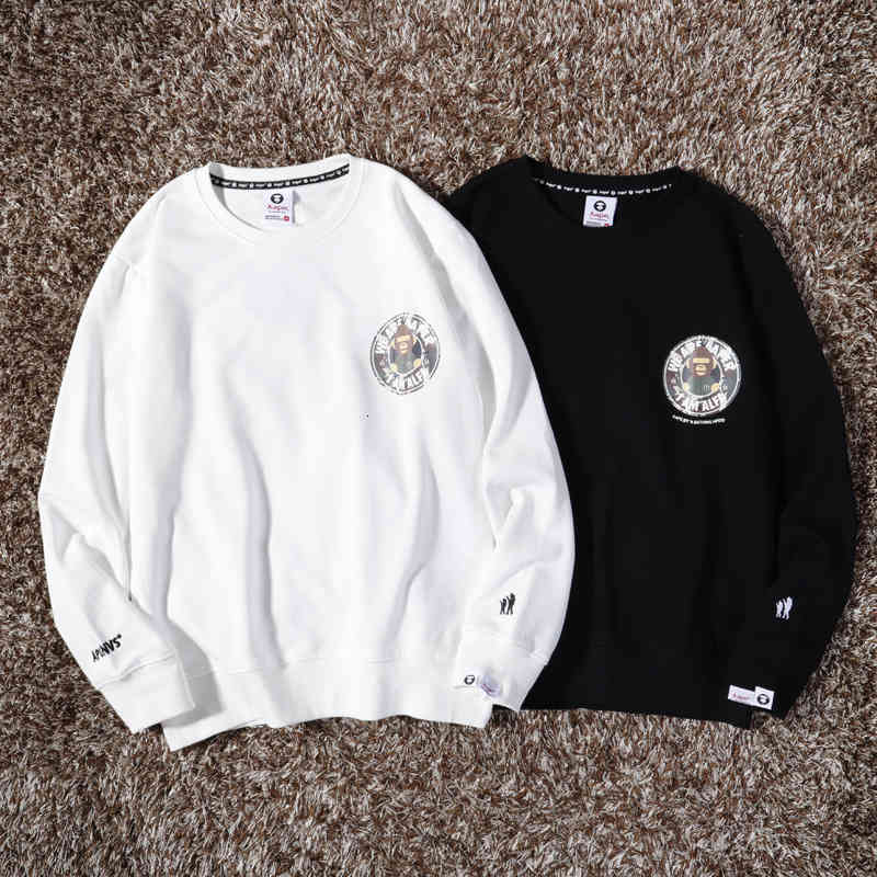 hoodies 2021 autumn ape head letter embroidery men's and women's casual long sleeve round neck terry sweater trend 78, Black 
hoodies 2021 autumn ape head letter embroidery men's and women's casual long sleeve round neck terry sweater trend 78, Black