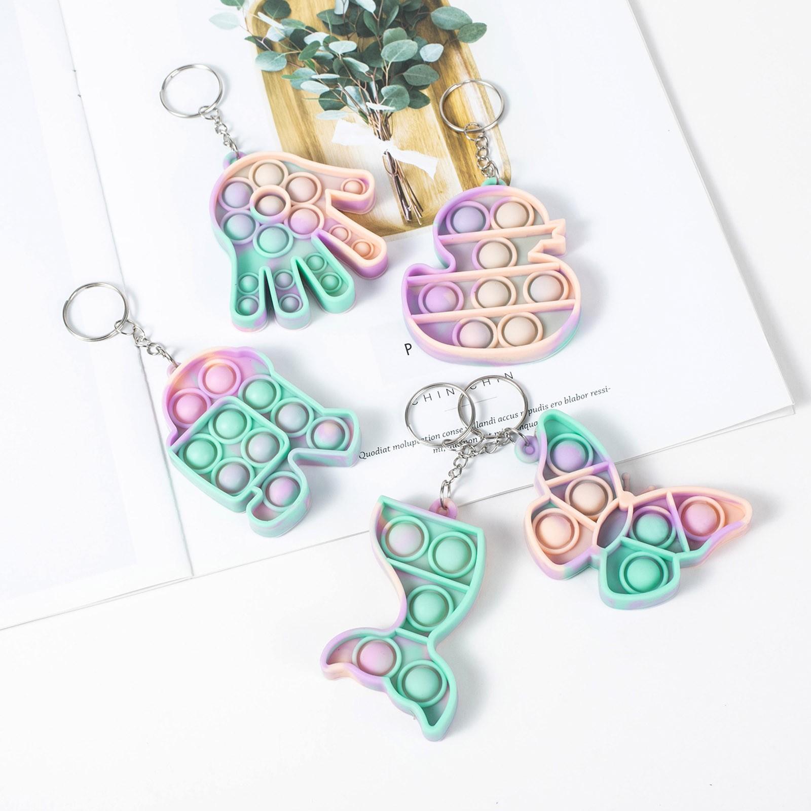 DHL 3-7 days delivery Random Mini Pop Its Fidget Toys Kit Keychain Autism Squishy Stress Reliever Toys Adult Children Anti Stress Set Antistress Toys 