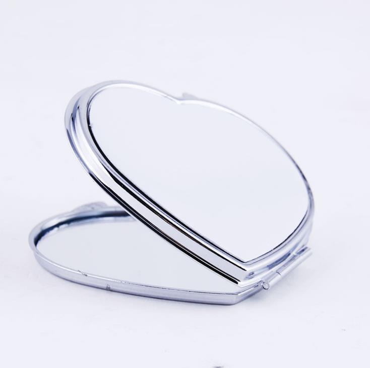 DIY Makeup Mirrors Iron 2 Face Sublimation Blank Plated Aluminum Sheet Girl Gift Cosmetic Compact Mirror Portable Decoration SN2647