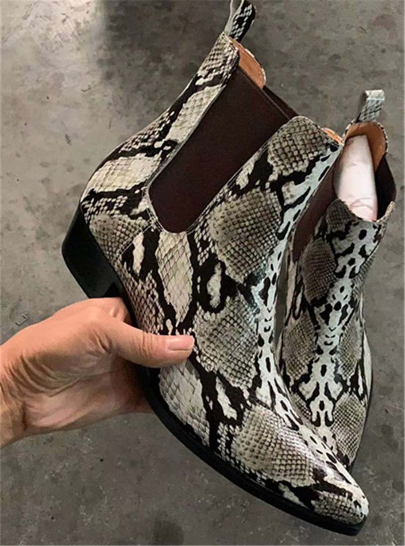 Handmade customized high top Serpentine genuine leather men Boots dress wedding business shoes