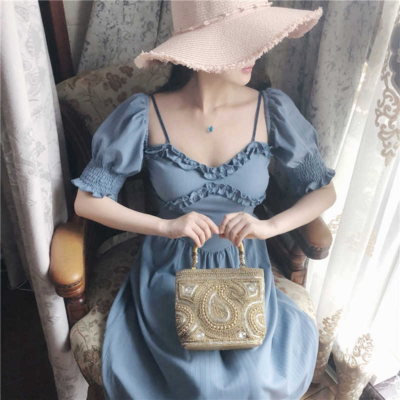 WOMENGAGA Autumn Summer Top Dark Blue Court Velvet Shoulder Strap Thin Knitted Dress Mid Long Dresses Sexy Trend Korean 0P8J 210603, Deep blue
WOMENGAGA Autumn Summer Top Dark Blue Court Velvet Shoulder Strap Thin Knitted Dress Mid Long Dresses Sexy Trend Korean 0P8J 210603, Deep blue