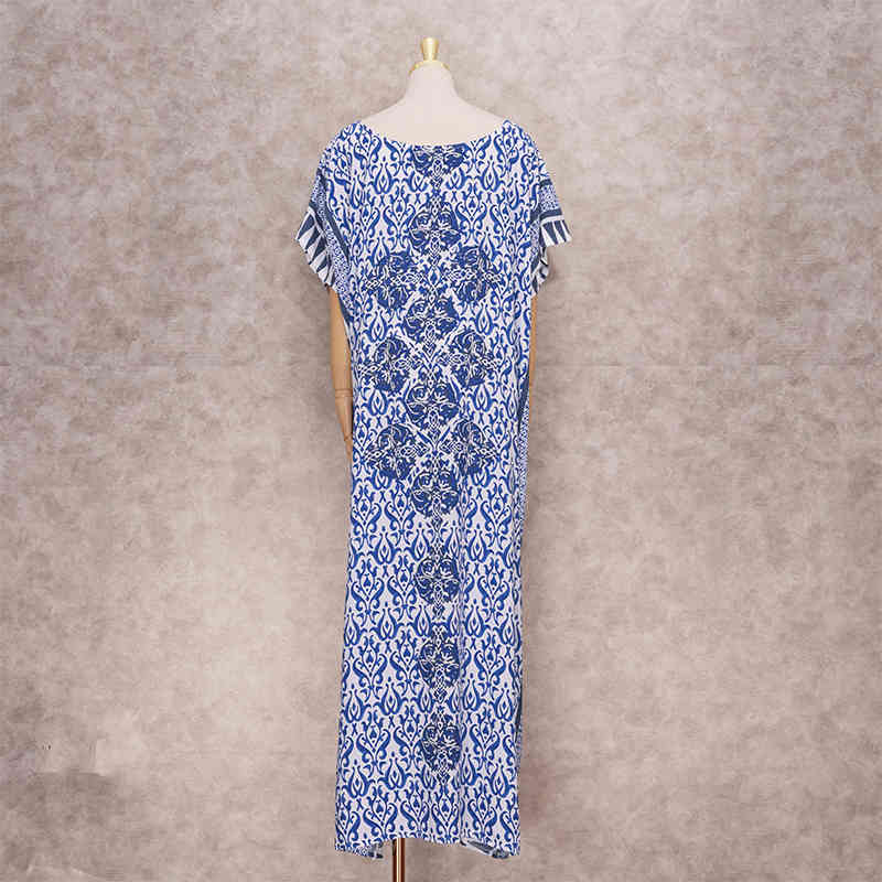 Cotton Long Beach Dress Swimwear Cover up Sarong Wrap Tunicas Playa Mujer Pareos Swim suit cover Up Wear Tunic Q642 210420