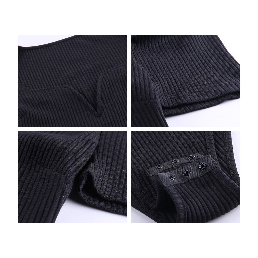 Women Summer Short Puff Sleeve V Neck Budysuit Elegant Solid Ribbed Knitting Slim Tops Office Lady Rompers Jumpsuit 210428