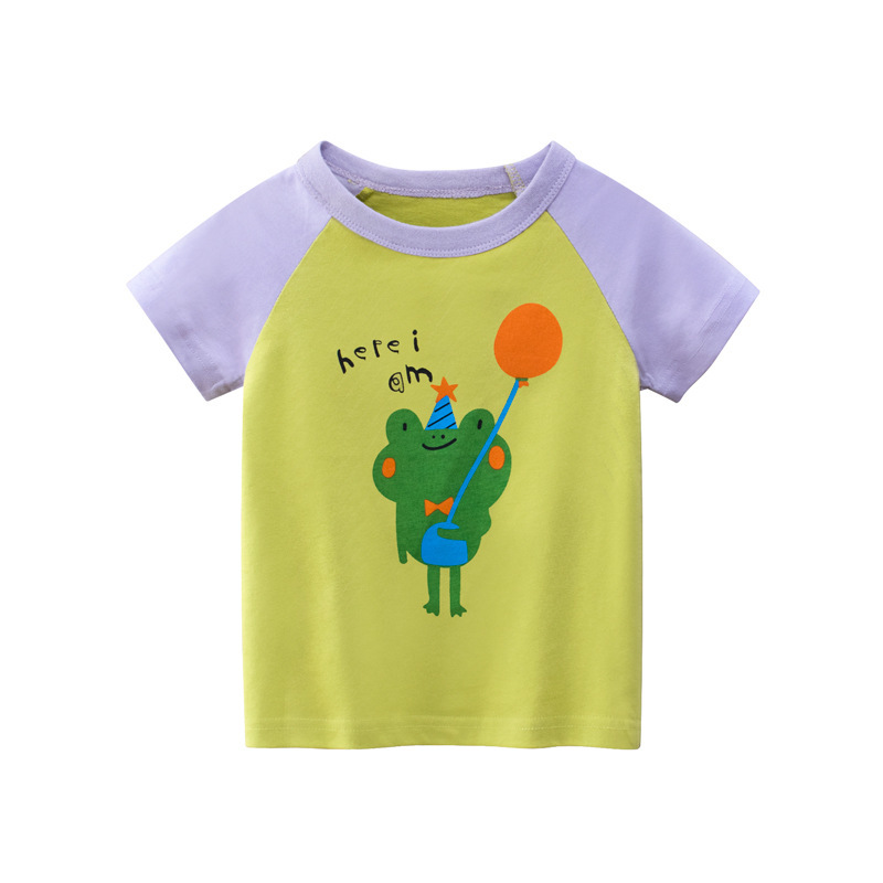 Baby Girls Boys Cartoon Animal Print T-Shirts Summer Kids Fashion Tees Toddler Casual Clothes For 2-7 Years 210429