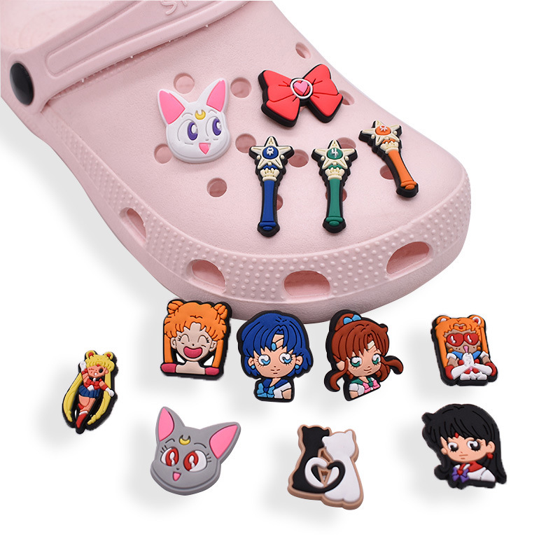 Pvc Anime Girls Shoe Parts Accessories Decoration Charm Soft Rubber Jibitz for Croc Charms Clog Buttons Pins, White;pink
Pvc Anime Girls Shoe Parts Accessories Decoration Charm Soft Rubber Jibitz for Croc Charms Clog Buttons Pins, White;pink