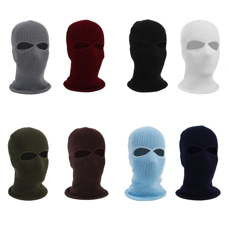 Hole Full Face Cover Mask Balaclava Knit Hat Army Tactical CS Winter Ski Cycling Beanie Scarf Warm Masks Caps