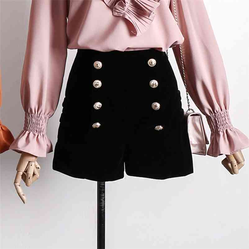 Spring Autumn Korean Style Women Double-breasted Design Casual Shorts A018 210519, Black
Spring Autumn Korean Style Women Double-breasted Design Casual Shorts A018 210519, Black