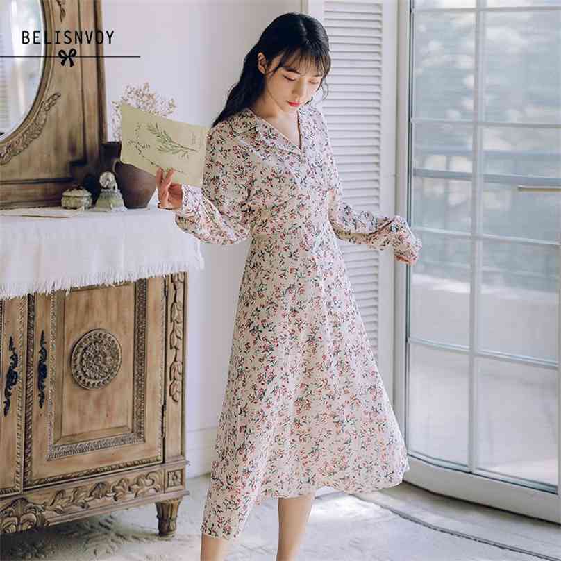 Spring Party Beach Dress Mori Girl Boho chiffon Female Vintage Floral Printed Long Women es Robe Elegant Vestidos 210520, The picture color 
Spring Party Beach Dress Mori Girl Boho chiffon Female Vintage Floral Printed Long Women es Robe Elegant Vestidos 210520, The picture color