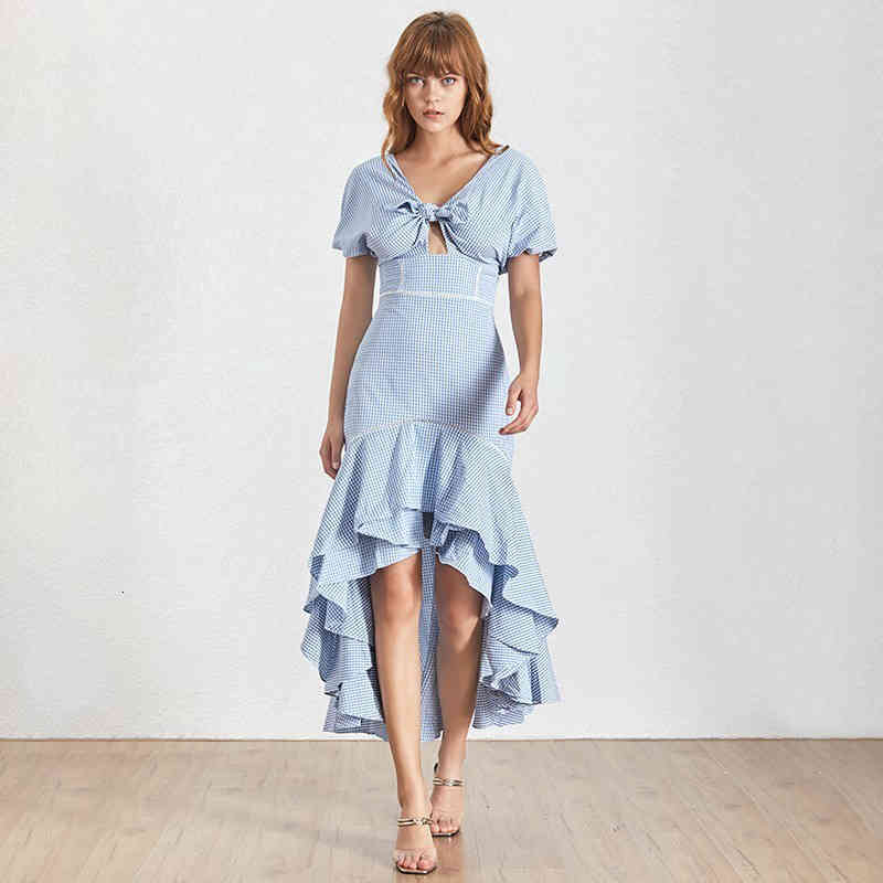 Vintage Plaid Women V Neck Sleeve High Waist Hollow Out Slim Asymmetrical es Female Elegant Summer, Same as picture
Vintage Plaid Women V Neck Sleeve High Waist Hollow Out Slim Asymmetrical es Female Elegant Summer, Same as picture