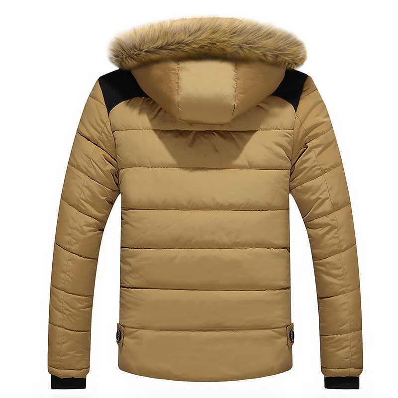 Fur Collar Hooded Parkas Men Winter Thick Men's Jacket Outwear Fashion Warm Coat Man Wool Liner Windproof Male Parka Casaco 211008