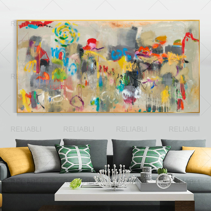 Modern Abstract Graffiti Street Art Canvas Painting HD Wall Print Minimalist Poster Wall Picture for Living Room Home Decoration