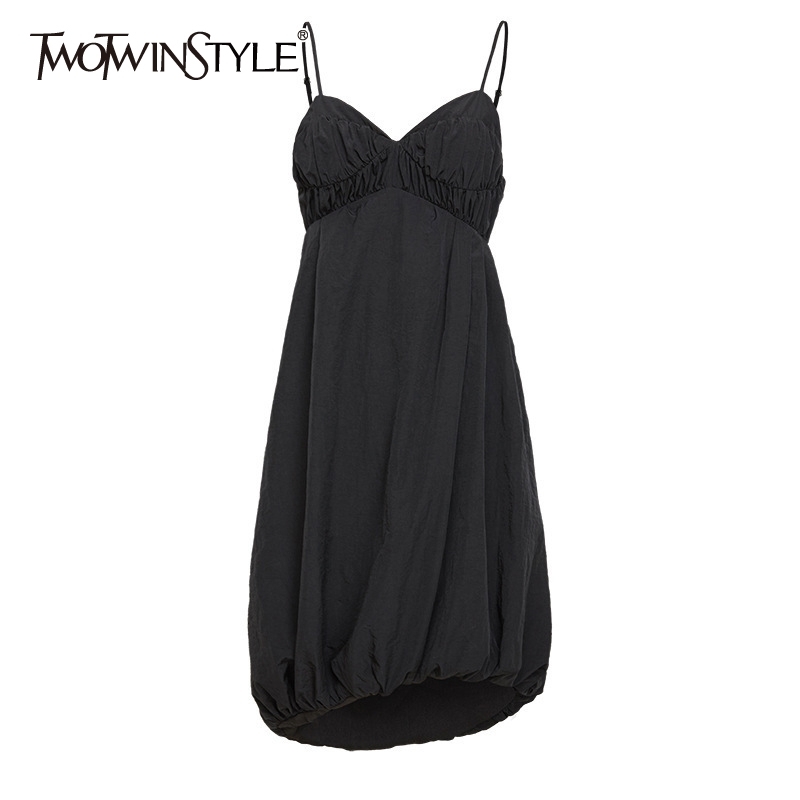 TWOTWINSTYLE Black Hollow Out Dress For Women V Neck Sleeveless High Waist Hollow Out Midi Sling Dresses Female Fashion Summer 210517
TWOTWINSTYLE Black Hollow Out Dress For Women V Neck Sleeveless High Waist Hollow Out Midi Sling Dresses Female Fashion Summer 210517