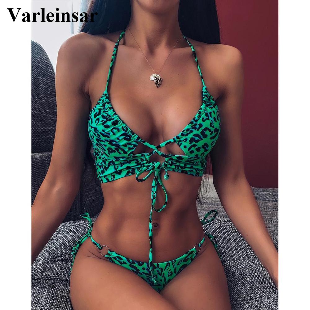 Sexy High Cut Thong Leopard Bikini Women Swimwear Female Swimsuit Two-pieces Bikini set Lace Up Bather Bathing Suit Swim V1708
Sexy High Cut Thong Leopard Bikini Women Swimwear Female Swimsuit Two-pieces Bikini set Lace Up Bather Bathing Suit Swim V1708